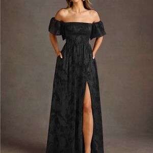 Azazie Black Strapless Gown